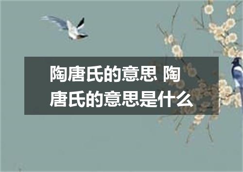 陶唐氏的意思 陶唐氏的意思是什么