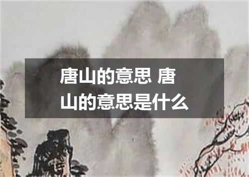 唐山的意思 唐山的意思是什么
