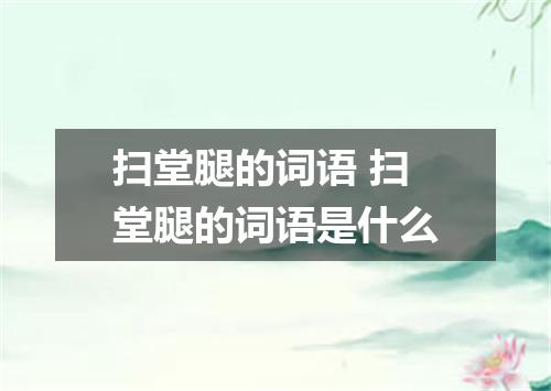 扫堂腿的词语 扫堂腿的词语是什么