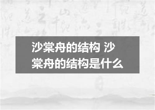 沙棠舟的结构 沙棠舟的结构是什么