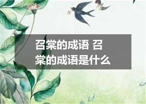 召棠的成语 召棠的成语是什么