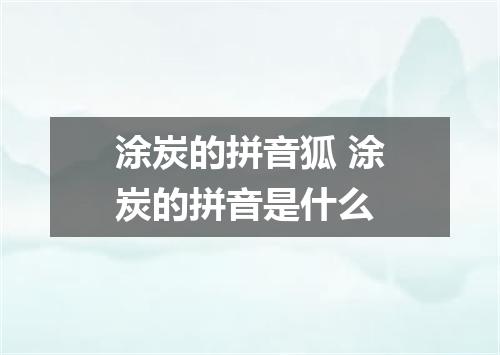 涂炭的拼音狐 涂炭的拼音是什么