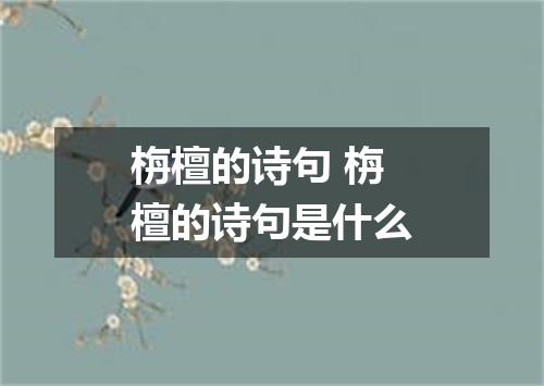 栴檀的诗句 栴檀的诗句是什么
