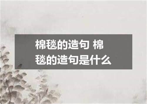 棉毯的造句 棉毯的造句是什么