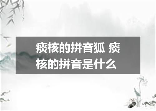 痰核的拼音狐 痰核的拼音是什么