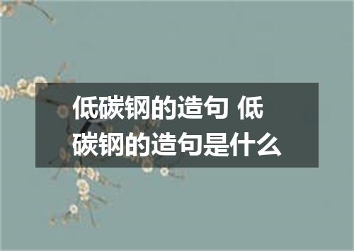 低碳钢的造句 低碳钢的造句是什么