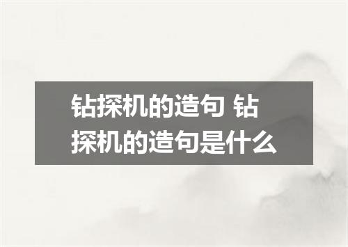 钻探机的造句 钻探机的造句是什么