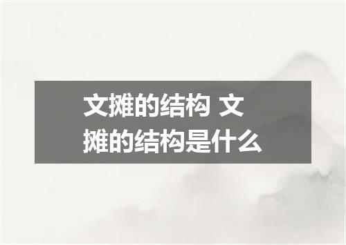 文摊的结构 文摊的结构是什么