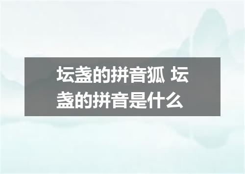 坛盏的拼音狐 坛盏的拼音是什么