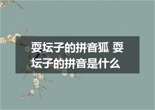 耍坛子的拼音狐 耍坛子的拼音是什么