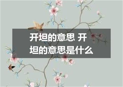 开坦的意思 开坦的意思是什么