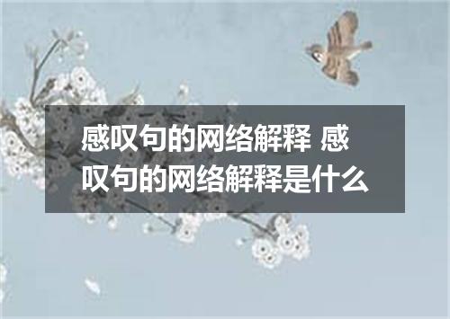 感叹句的网络解释 感叹句的网络解释是什么