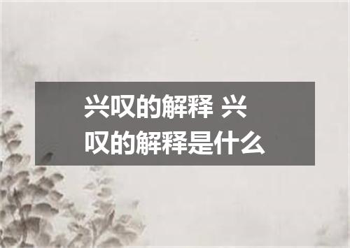 兴叹的解释 兴叹的解释是什么