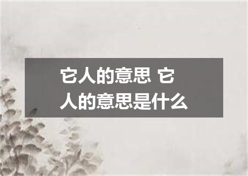 它人的意思 它人的意思是什么