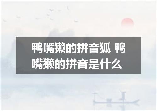 鸭嘴獭的拼音狐 鸭嘴獭的拼音是什么