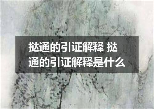 挞通的引证解释 挞通的引证解释是什么