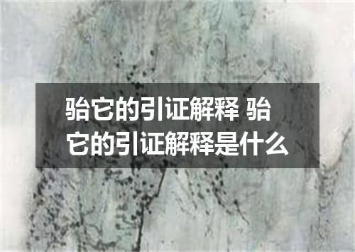 骀它的引证解释 骀它的引证解释是什么