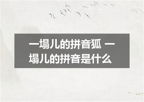 一塌儿的拼音狐 一塌儿的拼音是什么