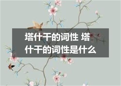 塔什干的词性 塔什干的词性是什么