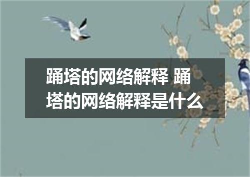 踊塔的网络解释 踊塔的网络解释是什么
