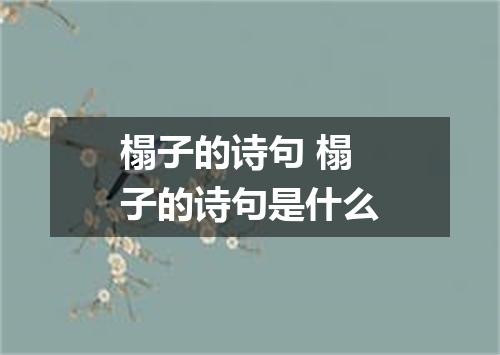 榻子的诗句 榻子的诗句是什么