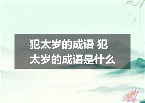 犯太岁的成语 犯太岁的成语是什么