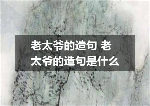 老太爷的造句 老太爷的造句是什么