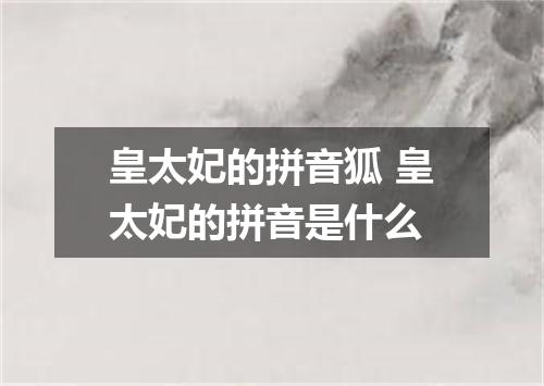 皇太妃的拼音狐 皇太妃的拼音是什么