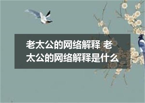 老太公的网络解释 老太公的网络解释是什么