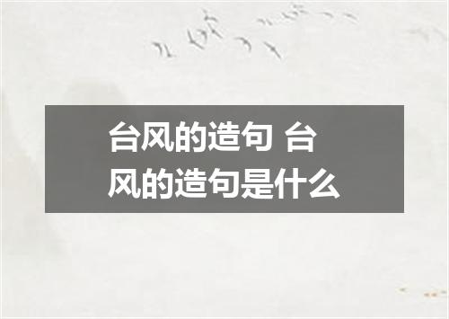 台风的造句 台风的造句是什么