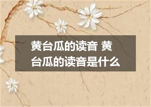 黄台瓜的读音 黄台瓜的读音是什么