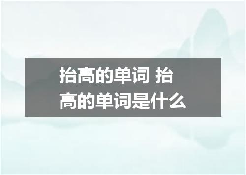 抬高的单词 抬高的单词是什么