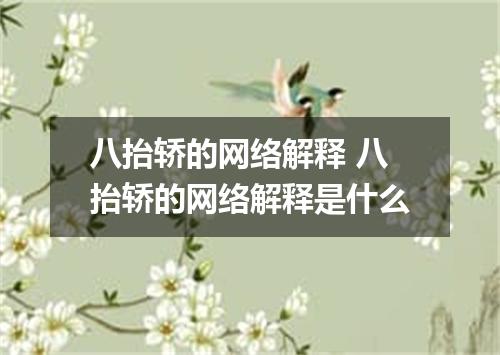 八抬轿的网络解释 八抬轿的网络解释是什么
