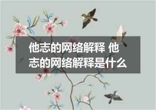 他志的网络解释 他志的网络解释是什么