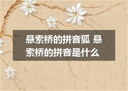 悬索桥的拼音狐 悬索桥的拼音是什么