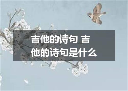 吉他的诗句 吉他的诗句是什么