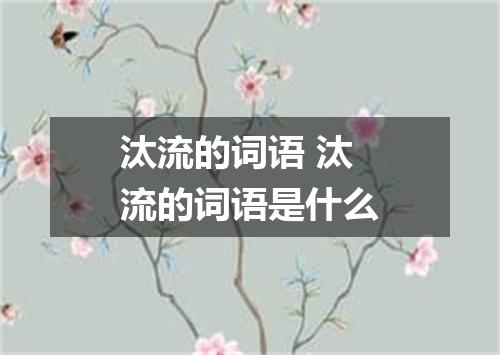 汰流的词语 汰流的词语是什么