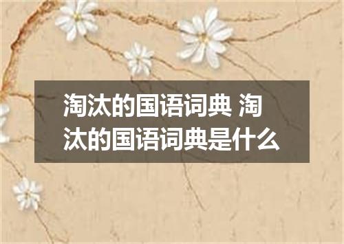 淘汰的国语词典 淘汰的国语词典是什么