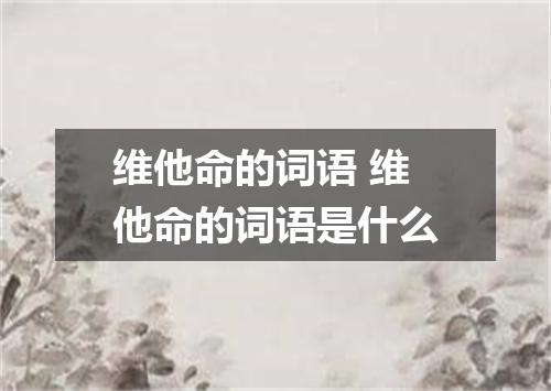 维他命的词语 维他命的词语是什么