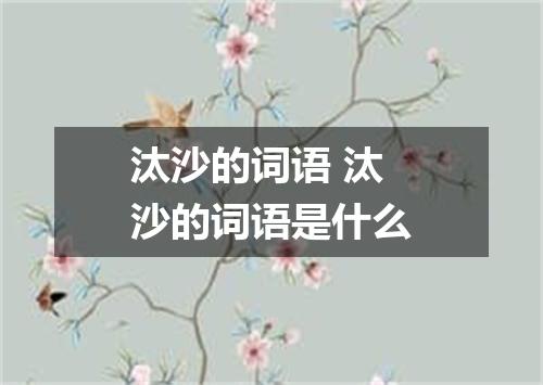 汰沙的词语 汰沙的词语是什么