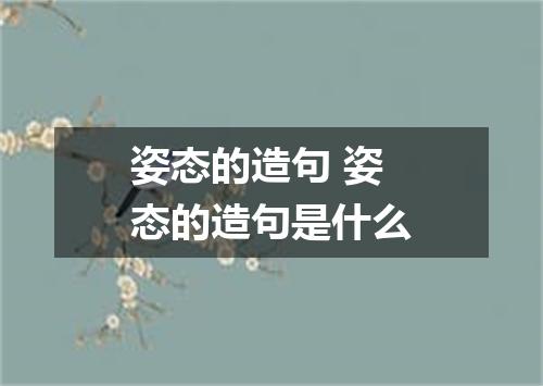 姿态的造句 姿态的造句是什么