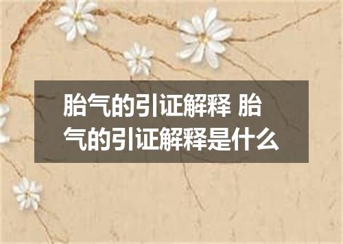 胎气的引证解释 胎气的引证解释是什么