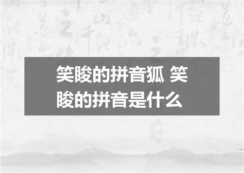 笑睃的拼音狐 笑睃的拼音是什么