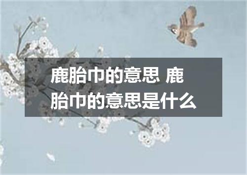 鹿胎巾的意思 鹿胎巾的意思是什么