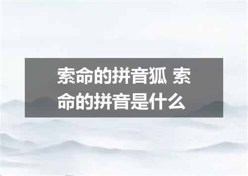 索命的拼音狐 索命的拼音是什么