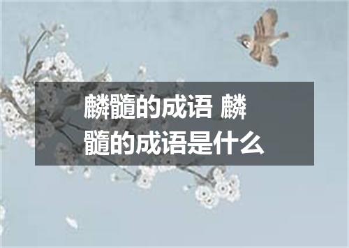 麟髓的成语 麟髓的成语是什么