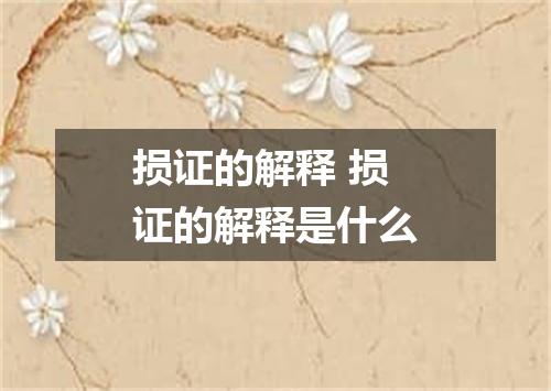 损证的解释 损证的解释是什么