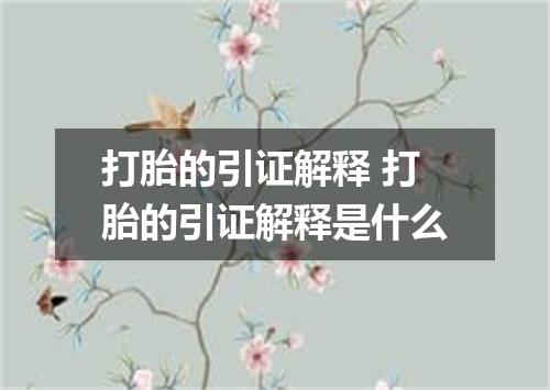 打胎的引证解释 打胎的引证解释是什么