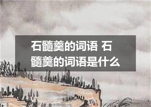 石髓羹的词语 石髓羹的词语是什么