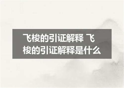 飞梭的引证解释 飞梭的引证解释是什么